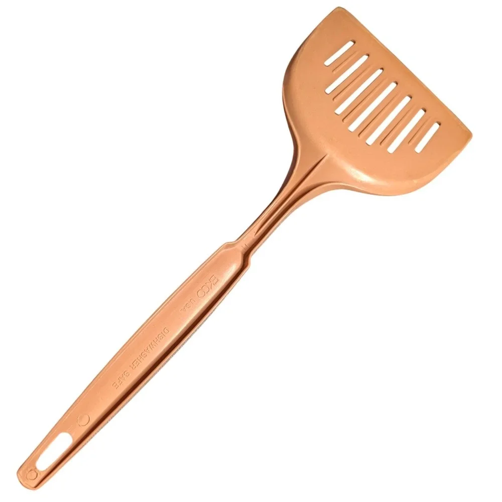 Vintage EKCO USA Slotted Spatula Turner Dusty Rose Nylon Dishwasher Safe Retro